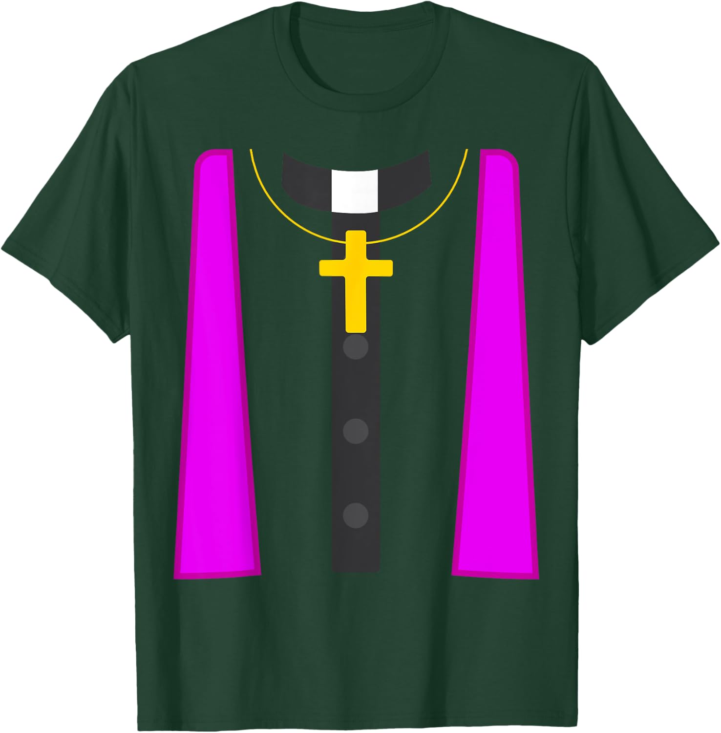Catholic Priest Chaplain Padre Halloween Party Costume T-Shirt - T-Shirt | Forest