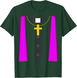 Catholic Priest Chaplain Padre Halloween Party Costume T-Shirt - T-Shirt | Forest
