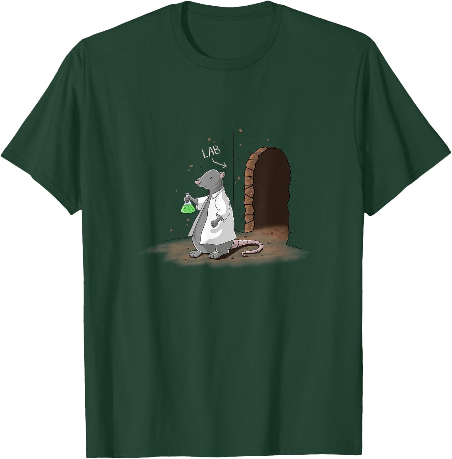 Lab Rat Science Novelty Graphic T-Shirt - T-Shirt | Forest