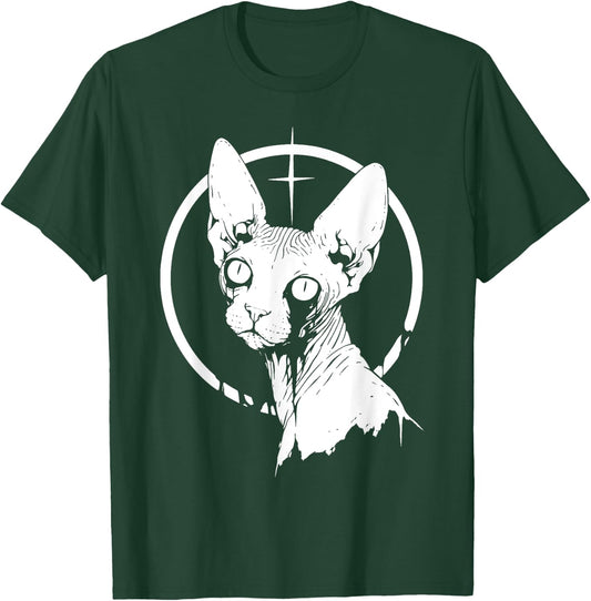 Black Metal Sphynx Cat | Goth Occult Grunge Horror Weirdcore Women T-Shirt - T-Shirt | Forest