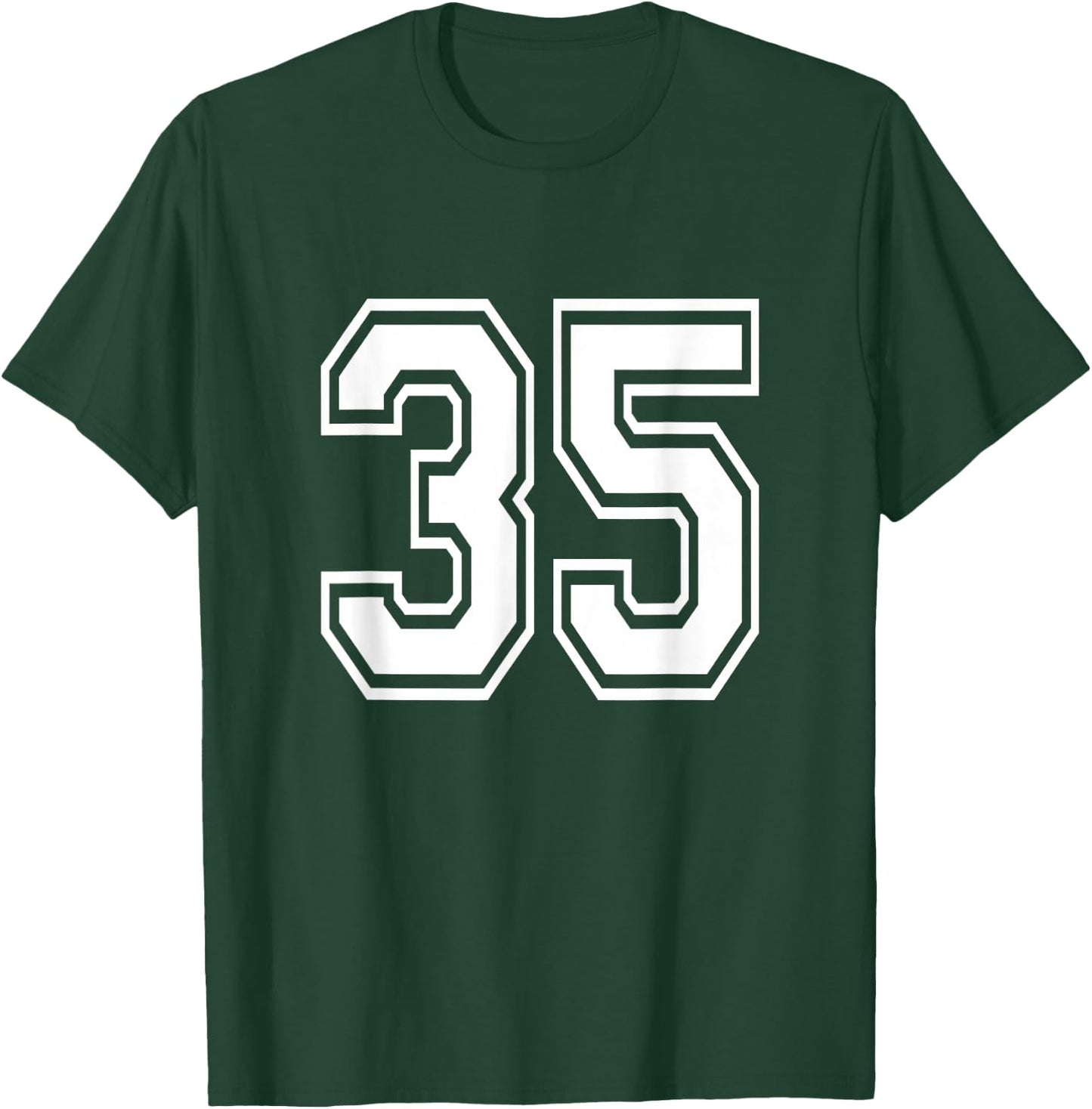 Number 35 Birthday Varsity Sports Team Jersey T-Shirt - T-Shirt | Forest