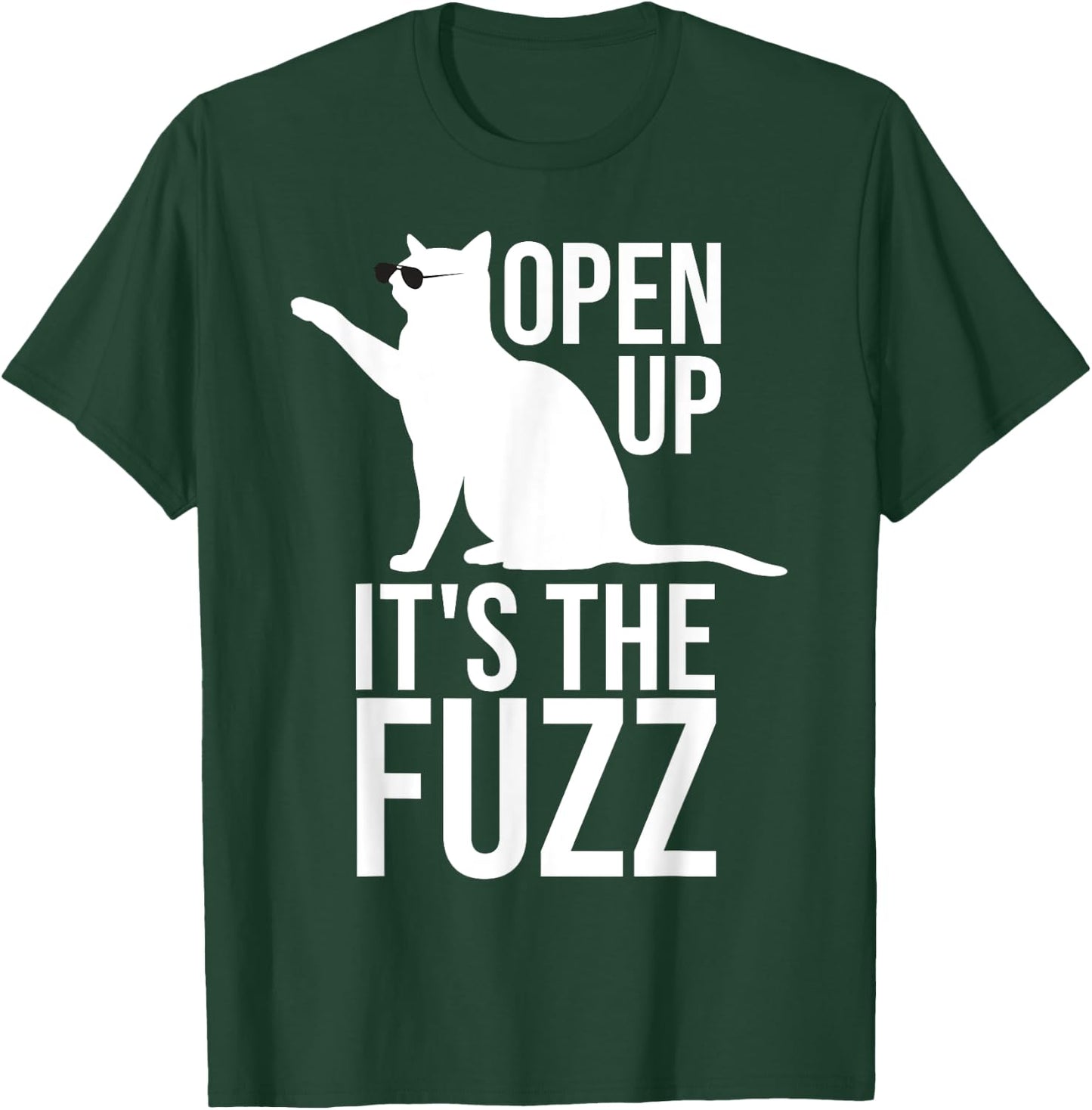 Funny Cat Shirt | The Fuzz Kitten Scratching Door Cat Pun Women Kids T-Shirt - T-Shirt | Forest