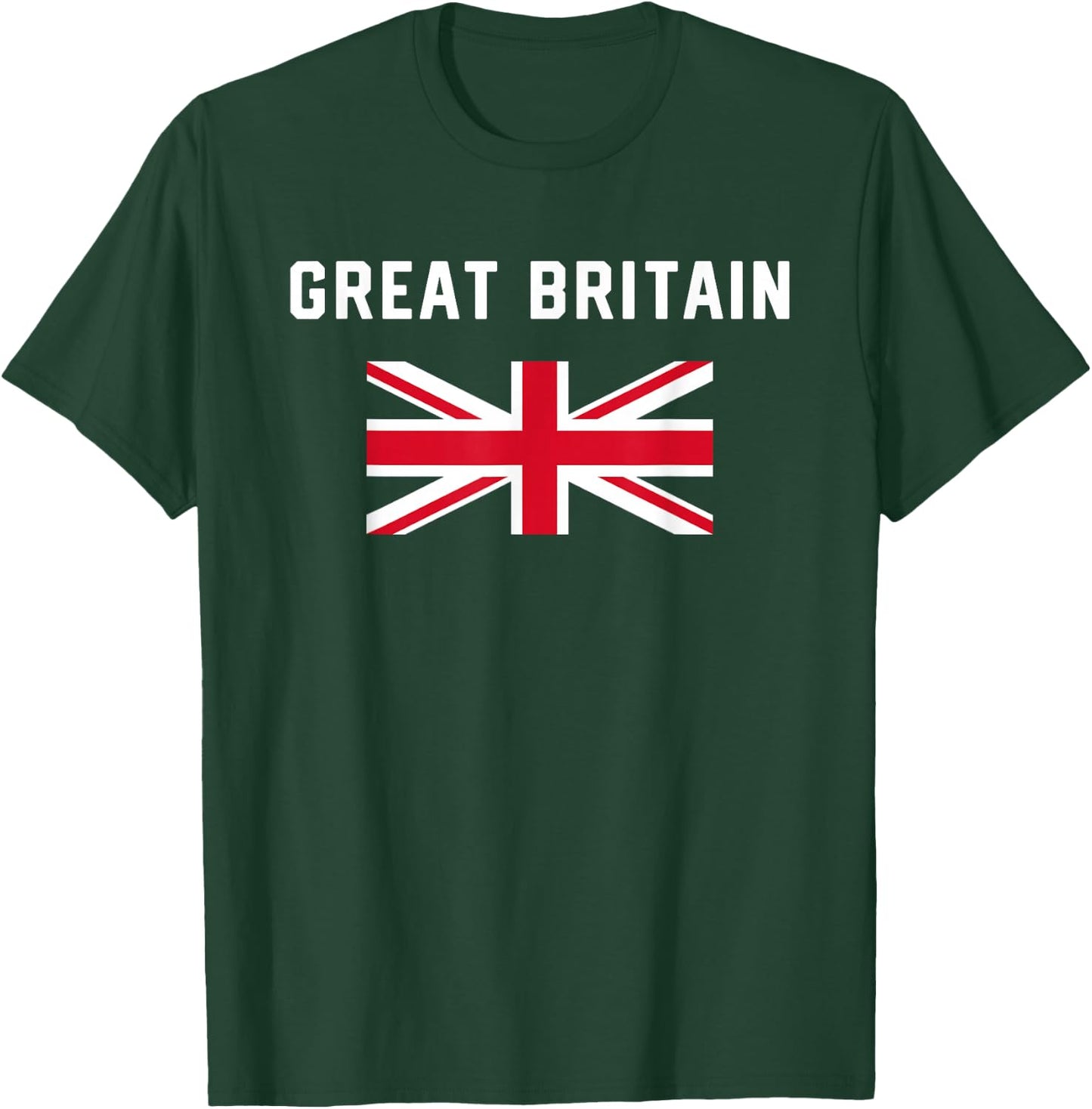 I Love Great Britain Minimalist UK Flag T-Shirt - T-Shirt | Forest