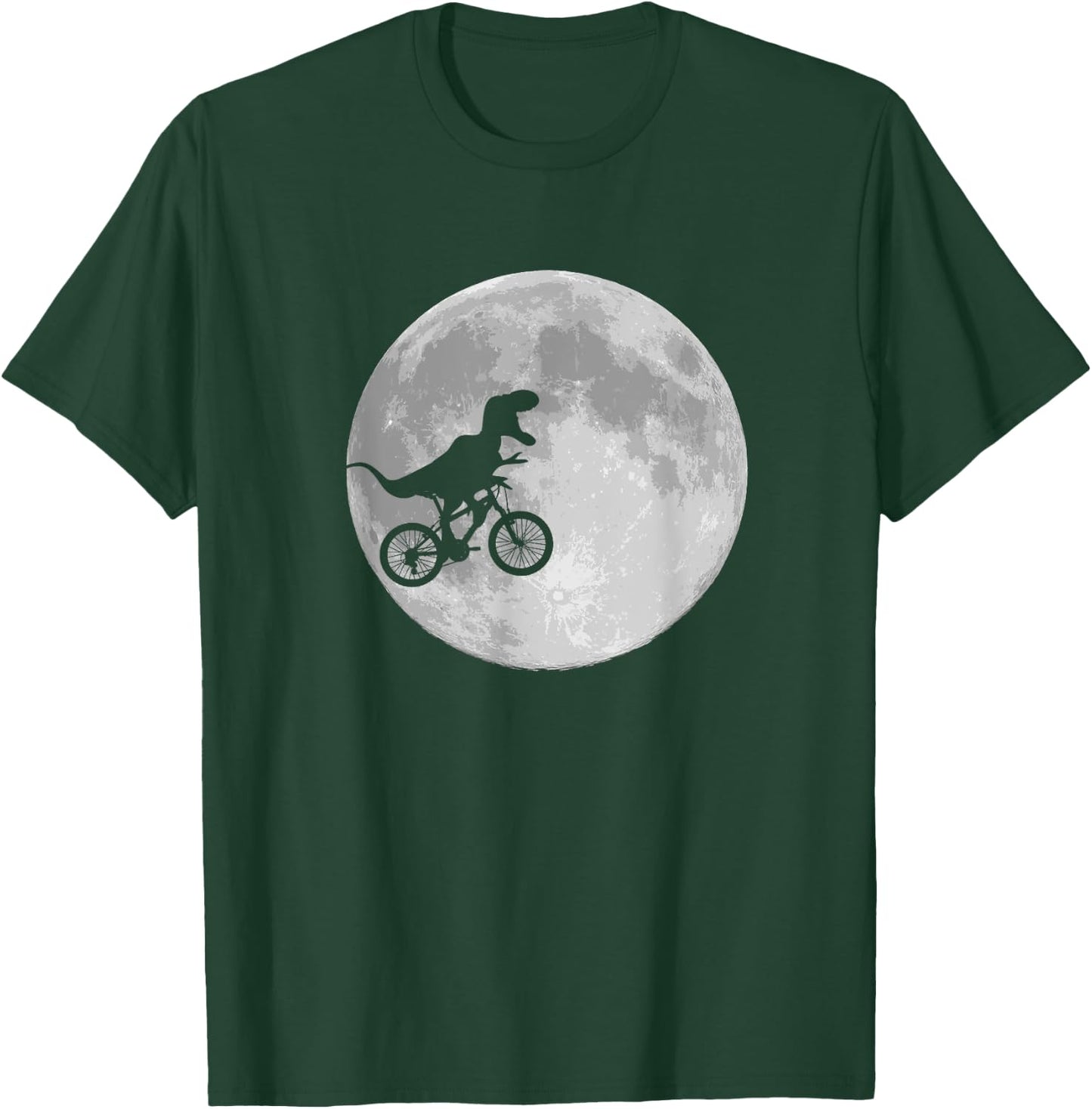 Dinosaur Bike and Moon shirt retro 80's funny T-Shirt - T-Shirt | Forest