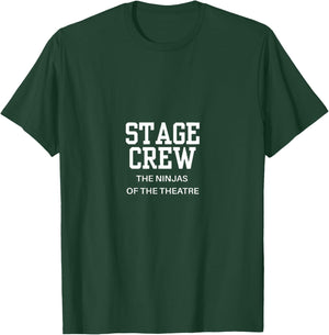 Retro Varsity Stage Crew Tech Theater Ninja T-Shirt - T-Shirt | Forest