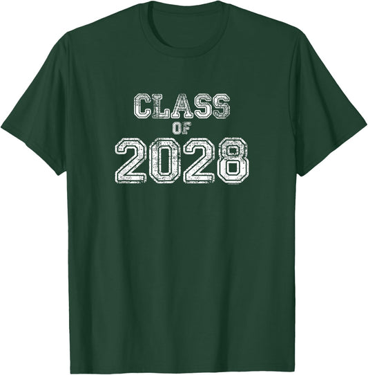 Class of 2028 Shirt | Senior 2028 Graduation Gift Him Her T-Shirt - T-Shirt | Forest