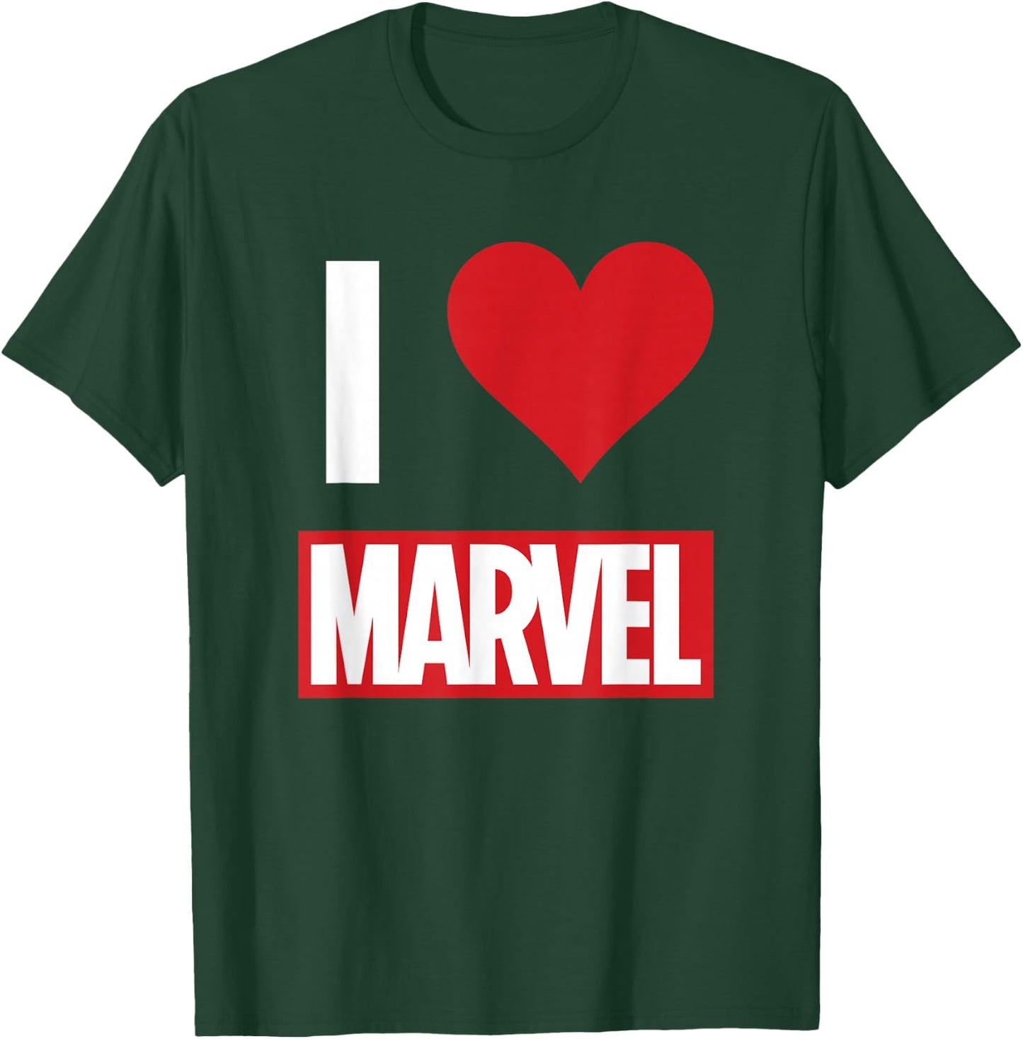 Marvel I HEART MARVEL Ultimate Fan Love Brick Logo T-Shirt - T-Shirt | Forest