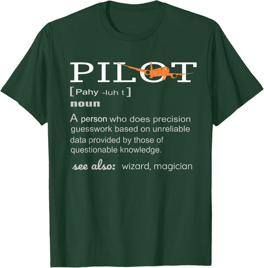 Pilot Definition Shirt who lover Funny Airplane aircraft T-Shirt - T-Shirt | Forest