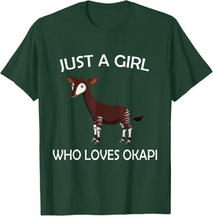Cute Just A Girl Who Loves Okapi T-Shirt - T-Shirt | Forest