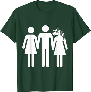 Unicorn Threesome Funny Shirt T-Shirt - T-Shirt | Forest