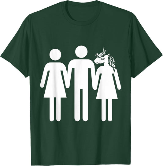 Unicorn Threesome Funny Shirt T-Shirt - T-Shirt | Forest