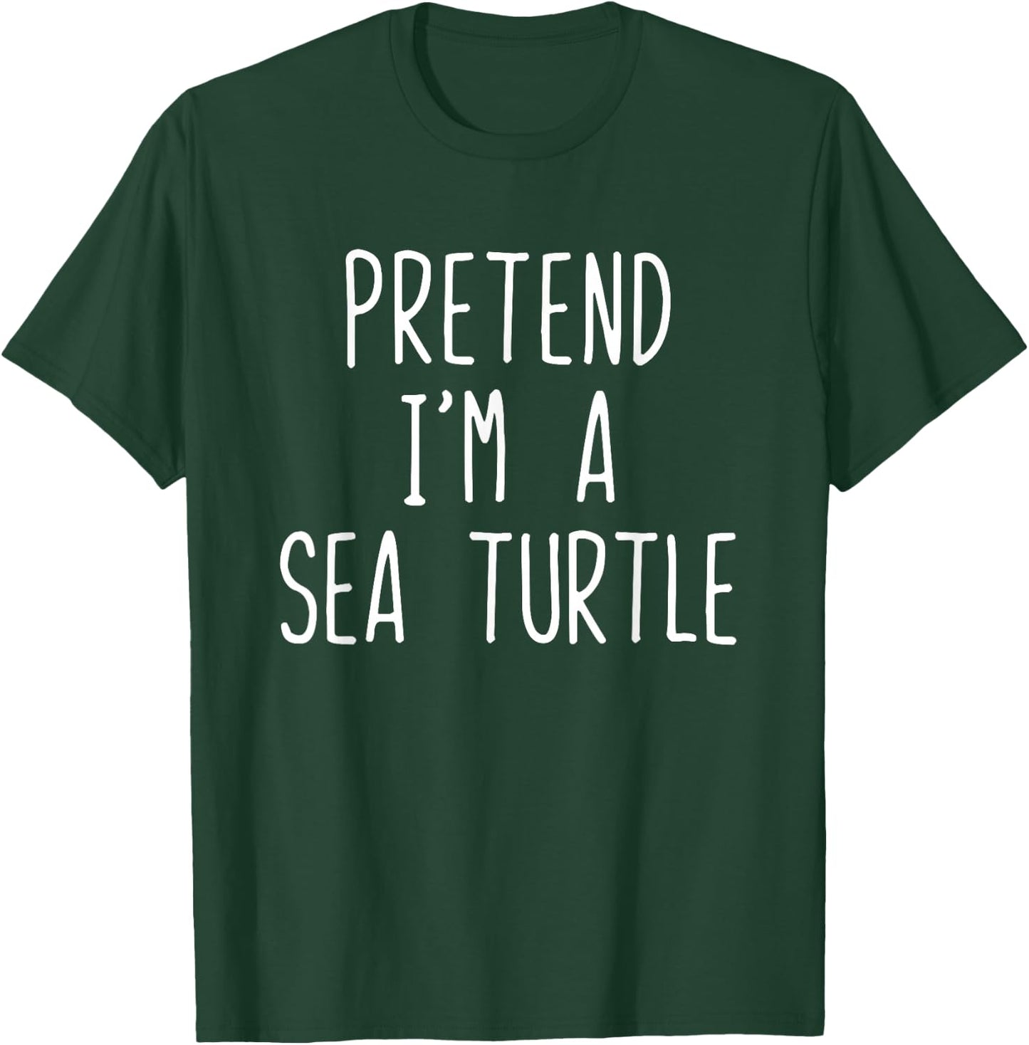 Pretend I'm A Sea Turtle Costume Halloween Lazy Adult Kids T-Shirt - T-Shirt | Forest