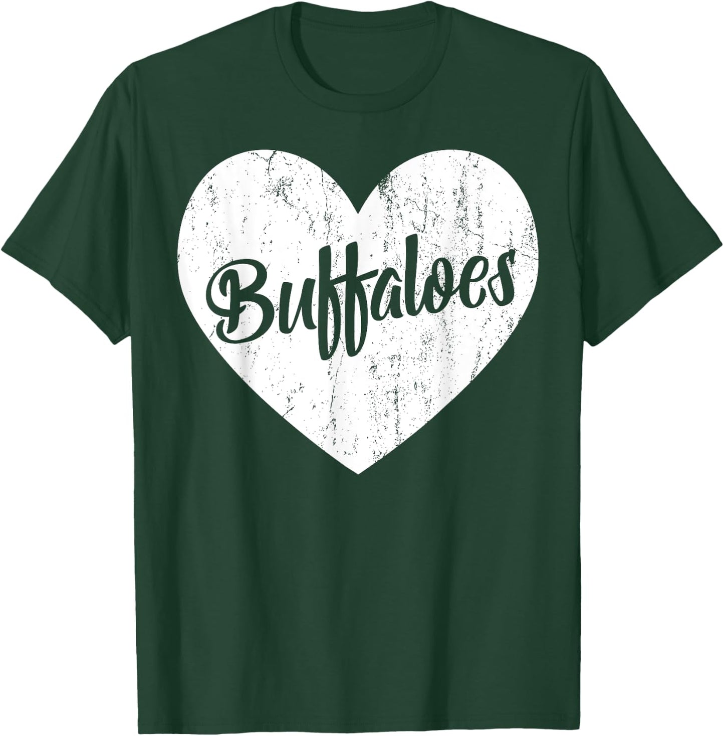 Buffaloes School Sports Fan Team Spirit Mascot Heart Gift T-Shirt - T-Shirt | Forest