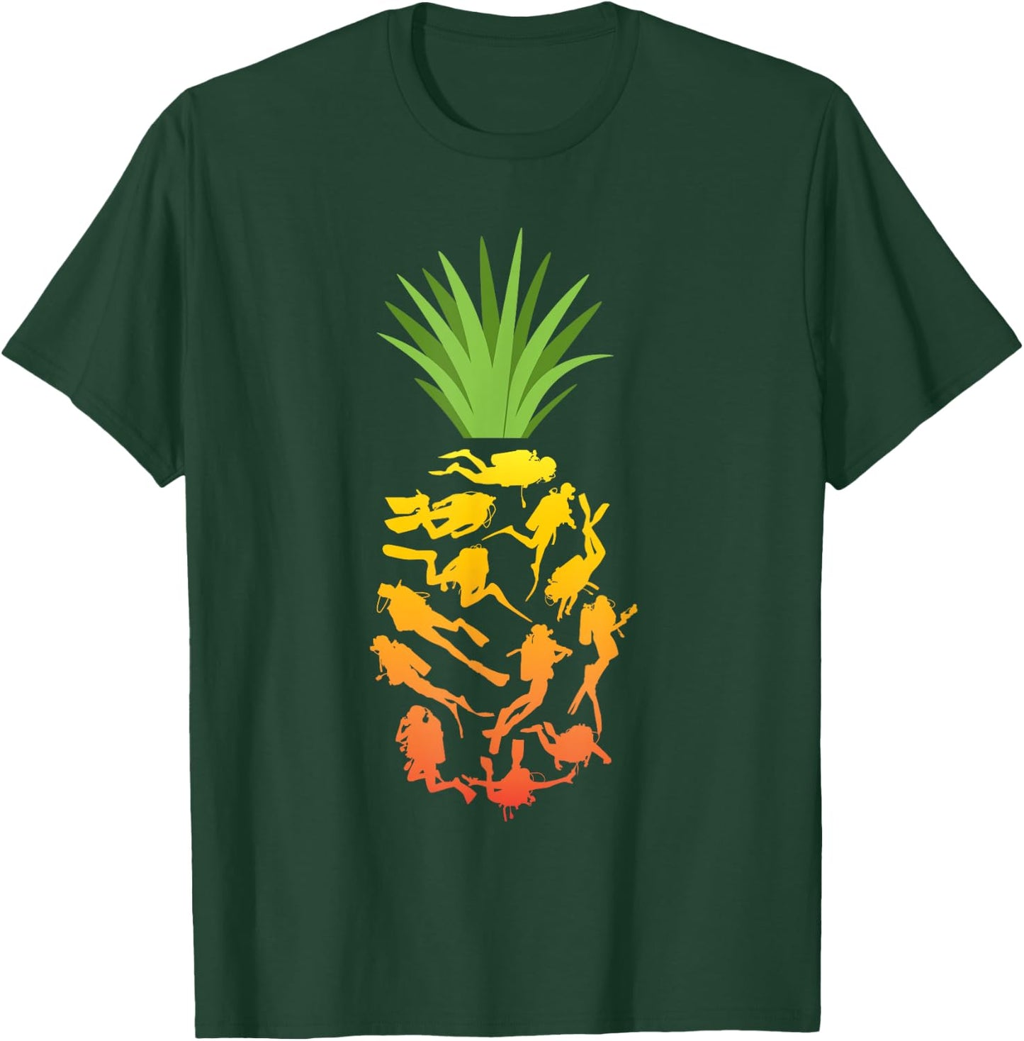 Pineapple Diving Ocean Freediving Sea Apnea Dive Diver T-Shirt - T-Shirt | Forest
