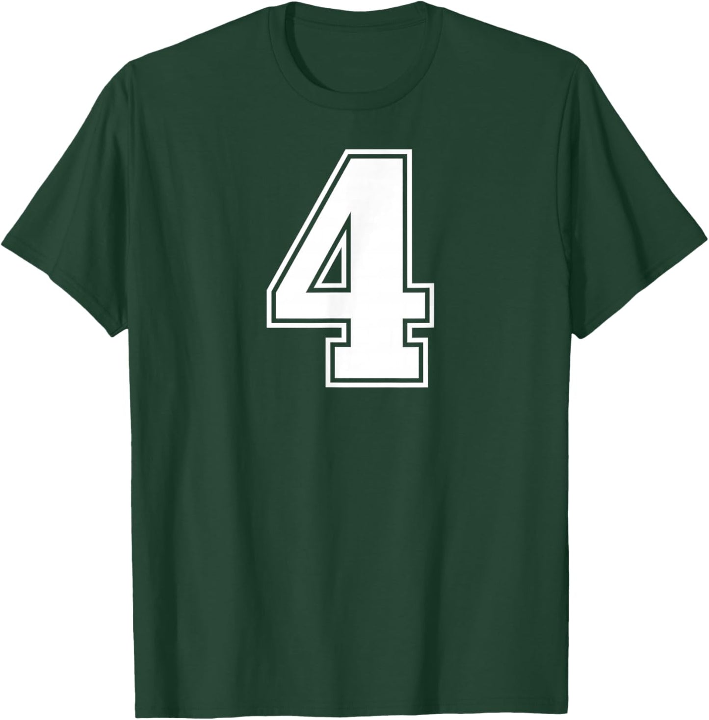 4 Number Four Team Sports Graphic Varsity Matching T-Shirt - T-Shirt | Forest