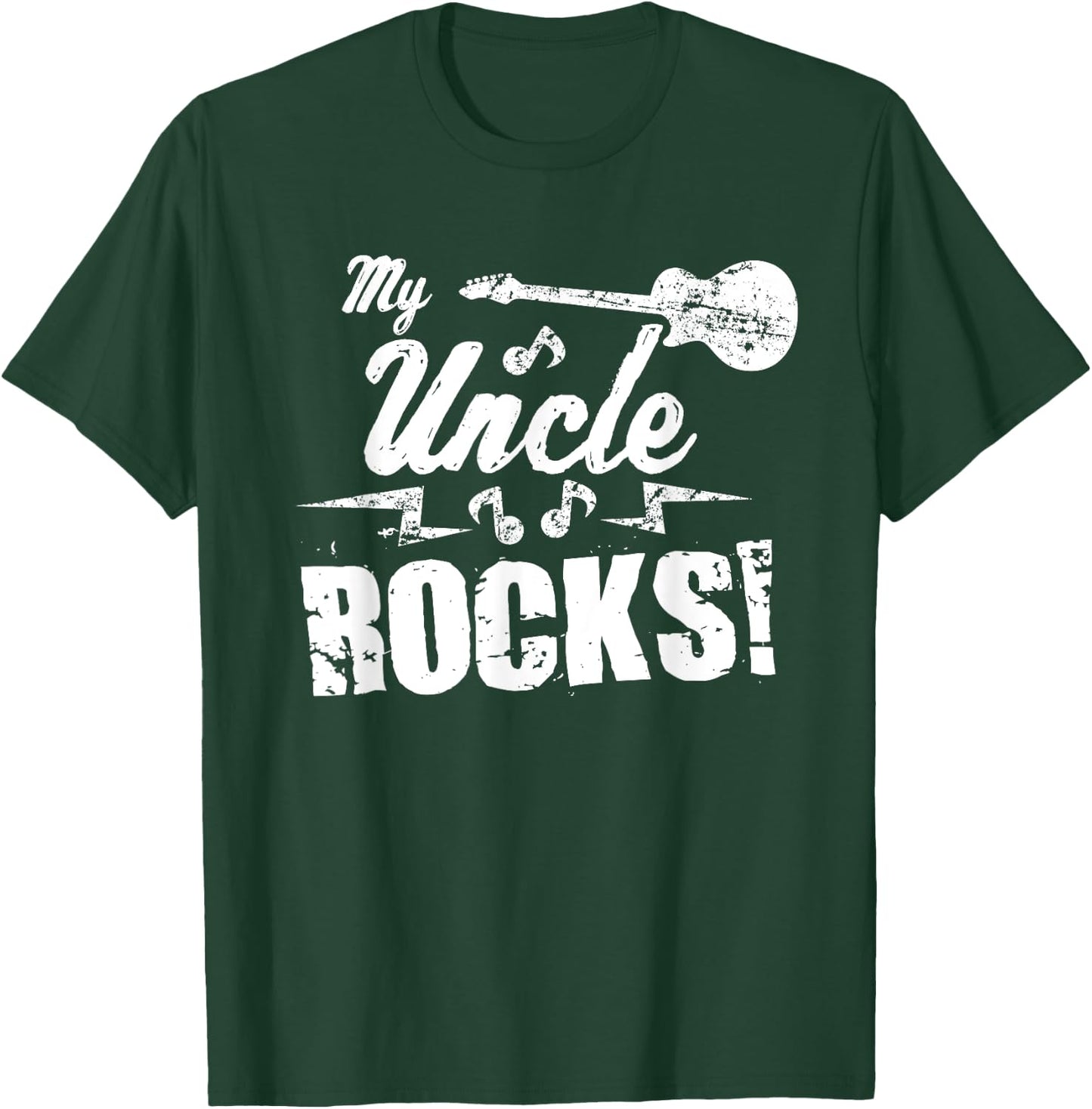 My Uncle Rocks - Guitar Rock n Roll Funny Gift T-Shirt - T-Shirt | Forest