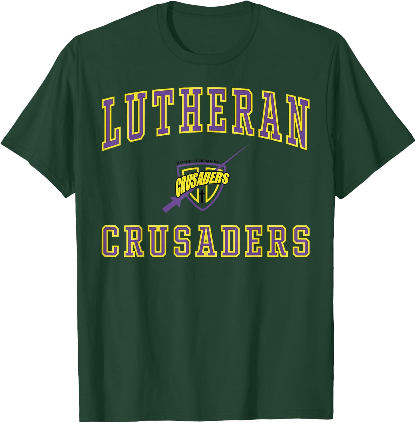 Racine Lutheran High School Crusaders C1 T-Shirt - T-Shirt | Forest