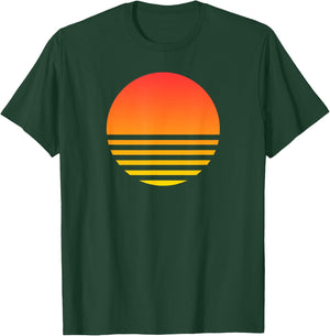 Cool Sunset Summer Beach Surf 80s Retro Vaporwave Aesthetic T-Shirt - T-Shirt | Forest