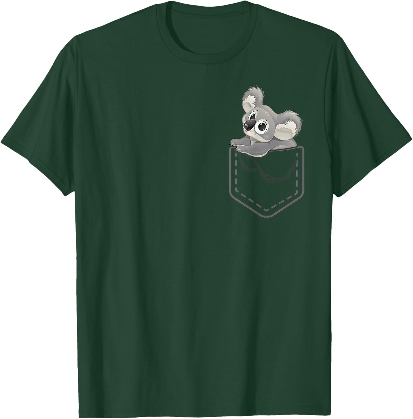 Cute Cartoon Koala Pocket Funny Gift From Australia T-Shirt - T-Shirt | Forest