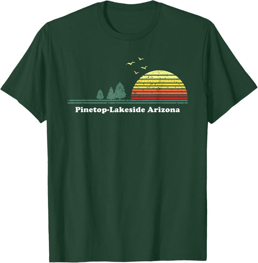 Vintage Pinetop-Lakeside, Arizona Sunset Souvenir Print T-Shirt - T-Shirt | Forest