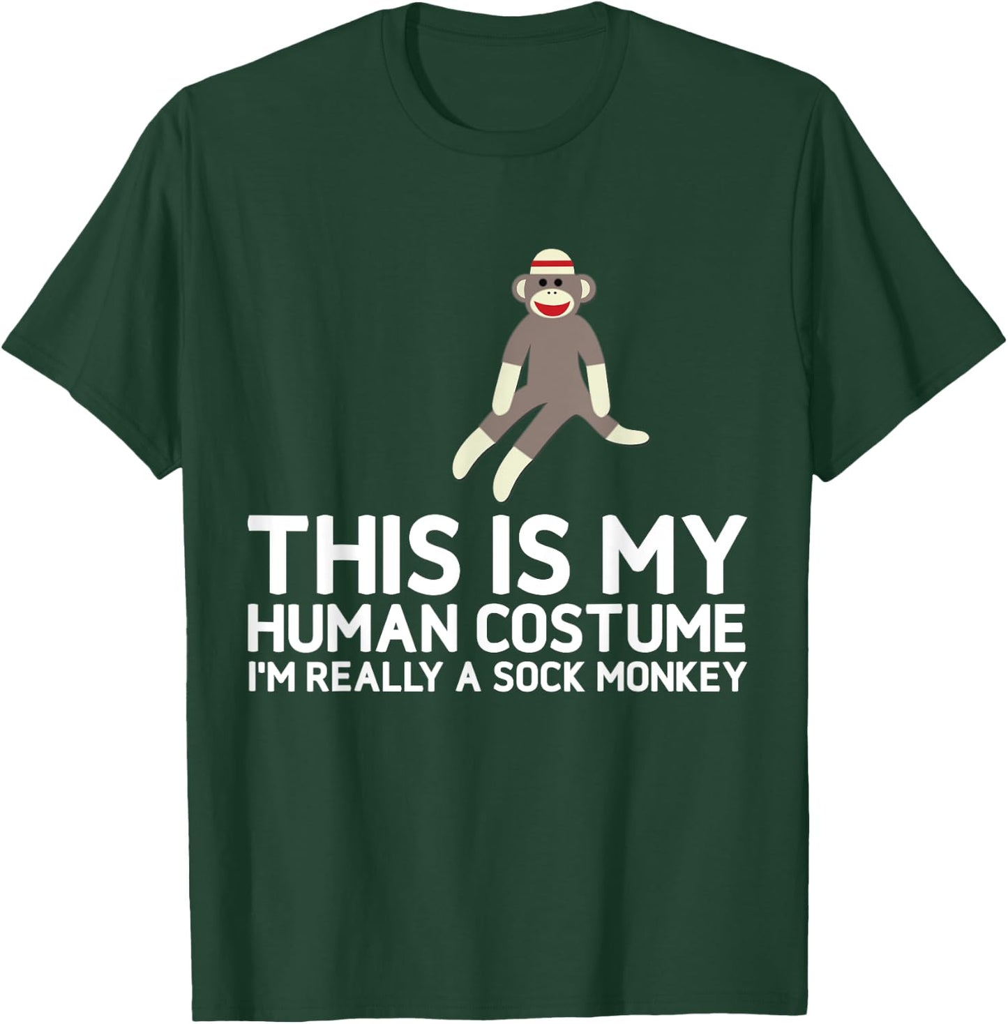 Funny Sock Monkeys for Sock Monkey Lovers Human Costume T-Shirt - T-Shirt | Forest