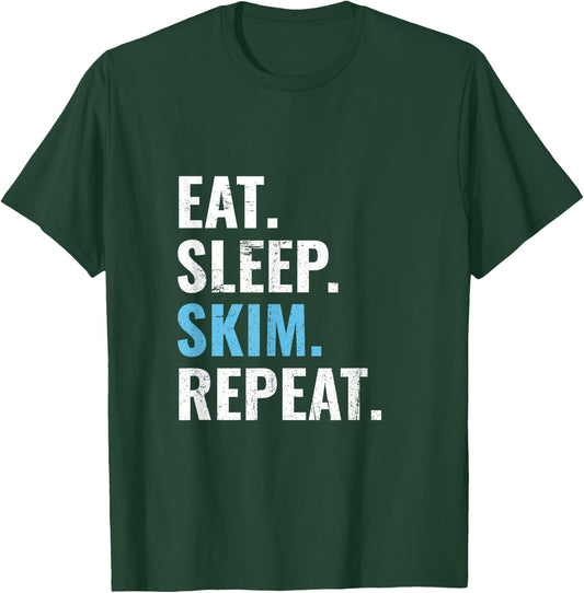 Skim Board Shirt - Eat Sleep Skim Repeat T-Shirt - T-Shirt | Forest