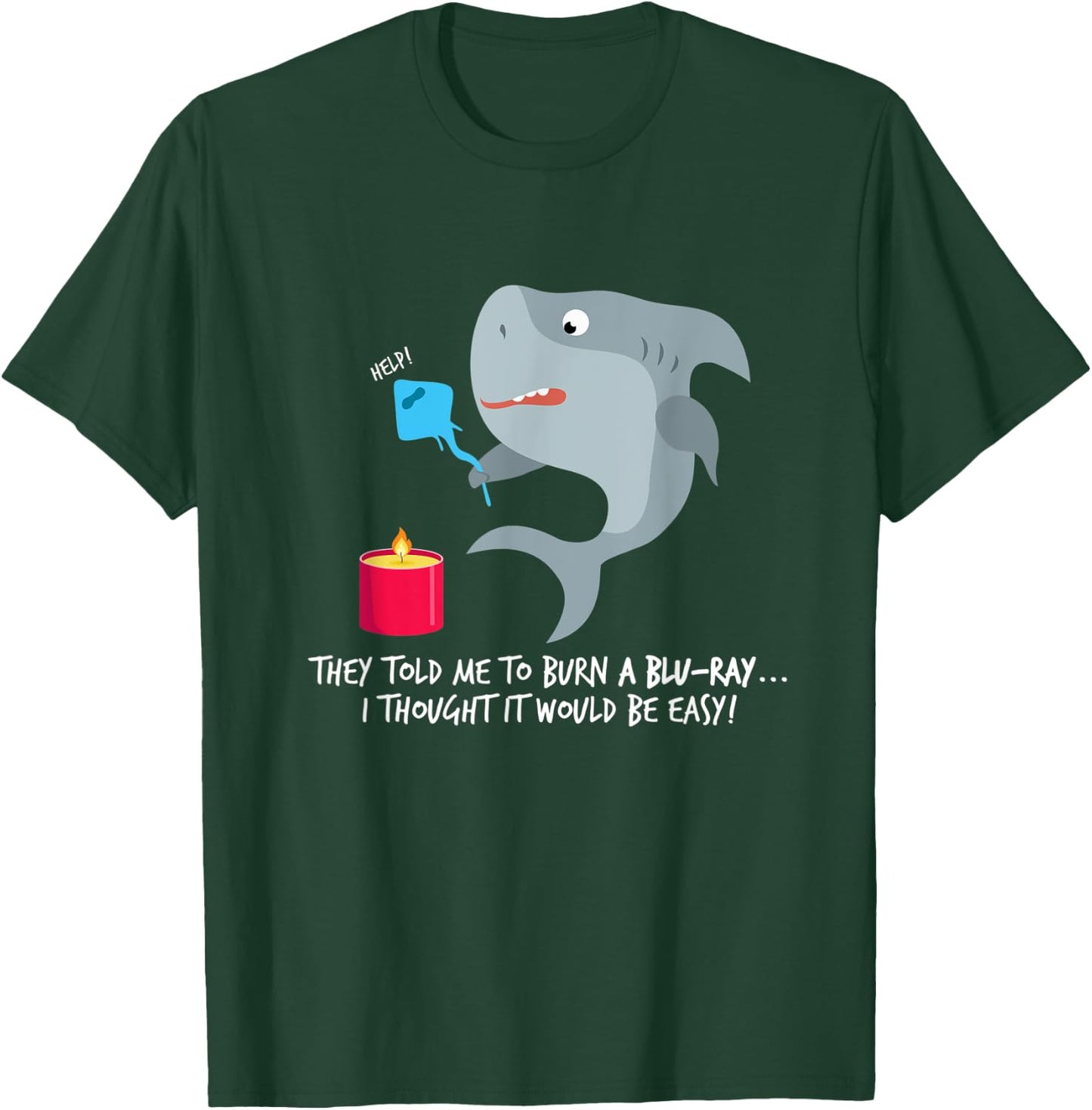 Funny shark and Blu-ray T-Shirt - T-Shirt | Forest