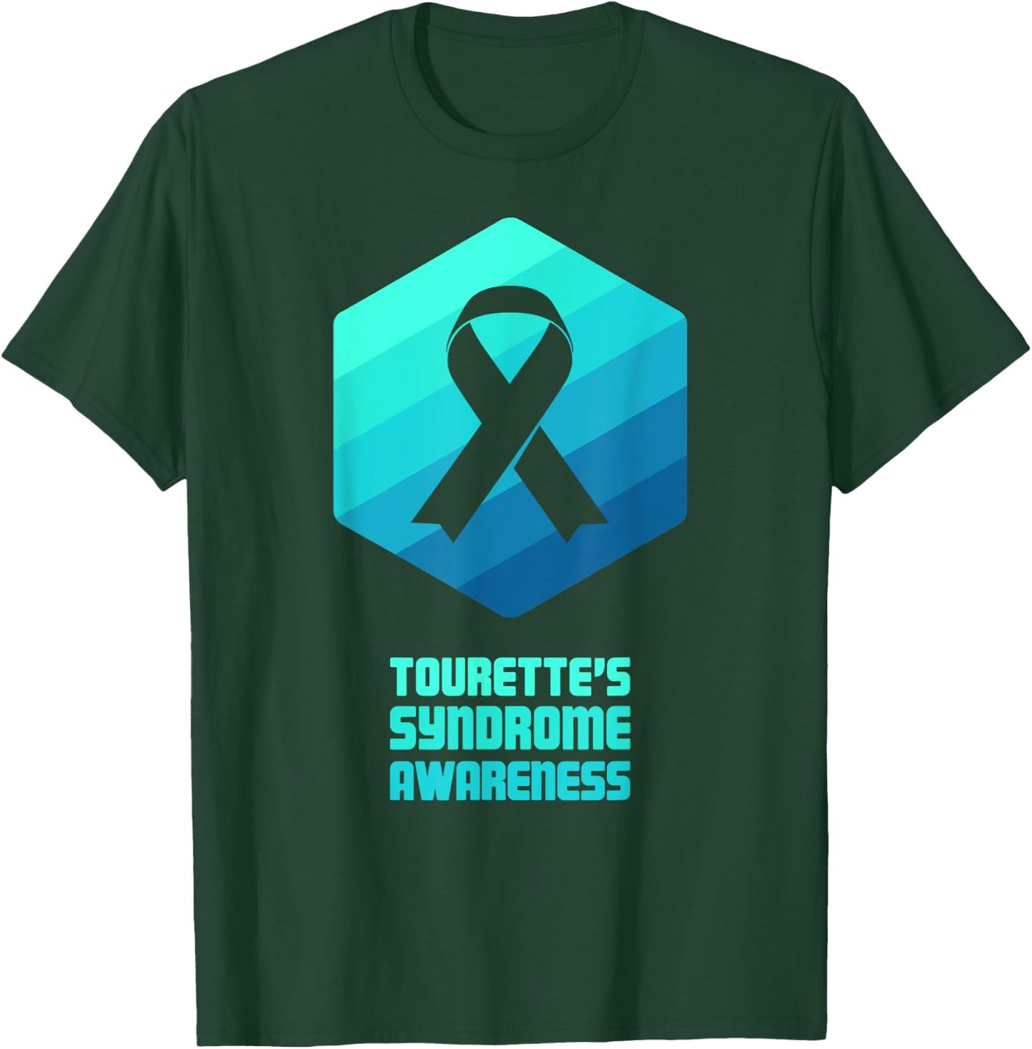 Ribbon | Tourette Syndrome Awareness T-Shirt - T-Shirt | Forest
