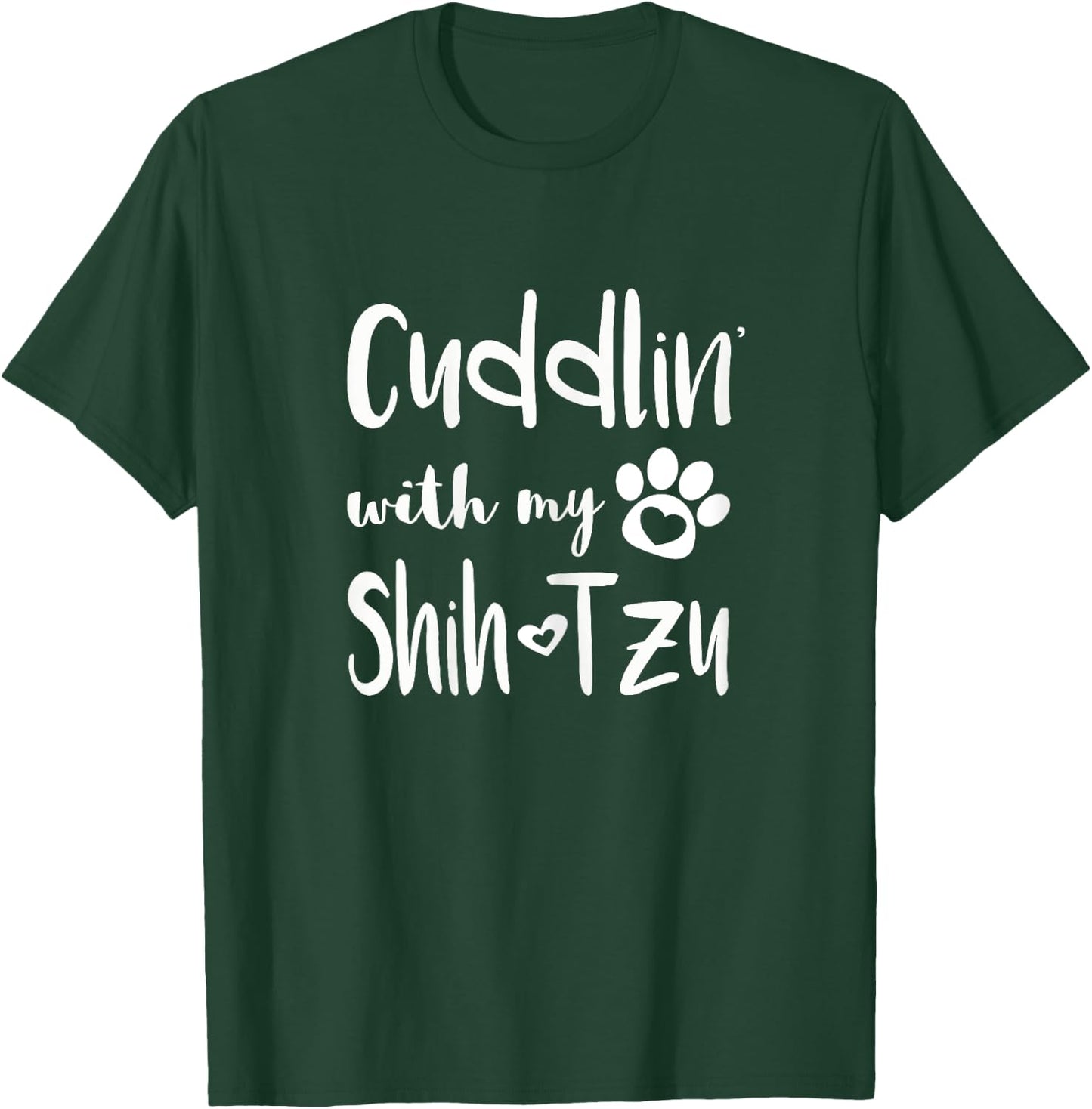 Cuddling with my Shih Tzu Shirt - Dog Mom pajamas T-Shirt - T-Shirt | Forest