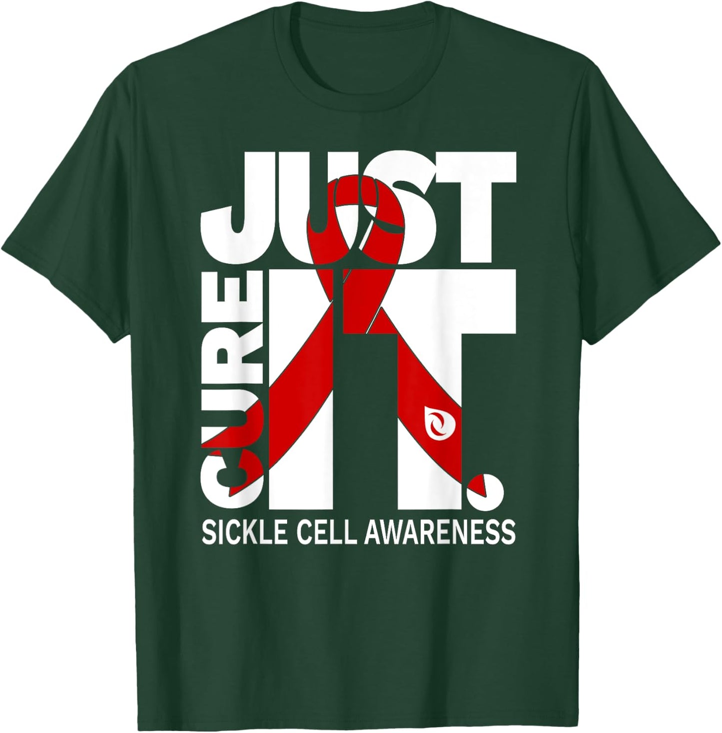 Just Cure Sickle Cell Awareness Ribbon T-Shirt - T-Shirt | Forest