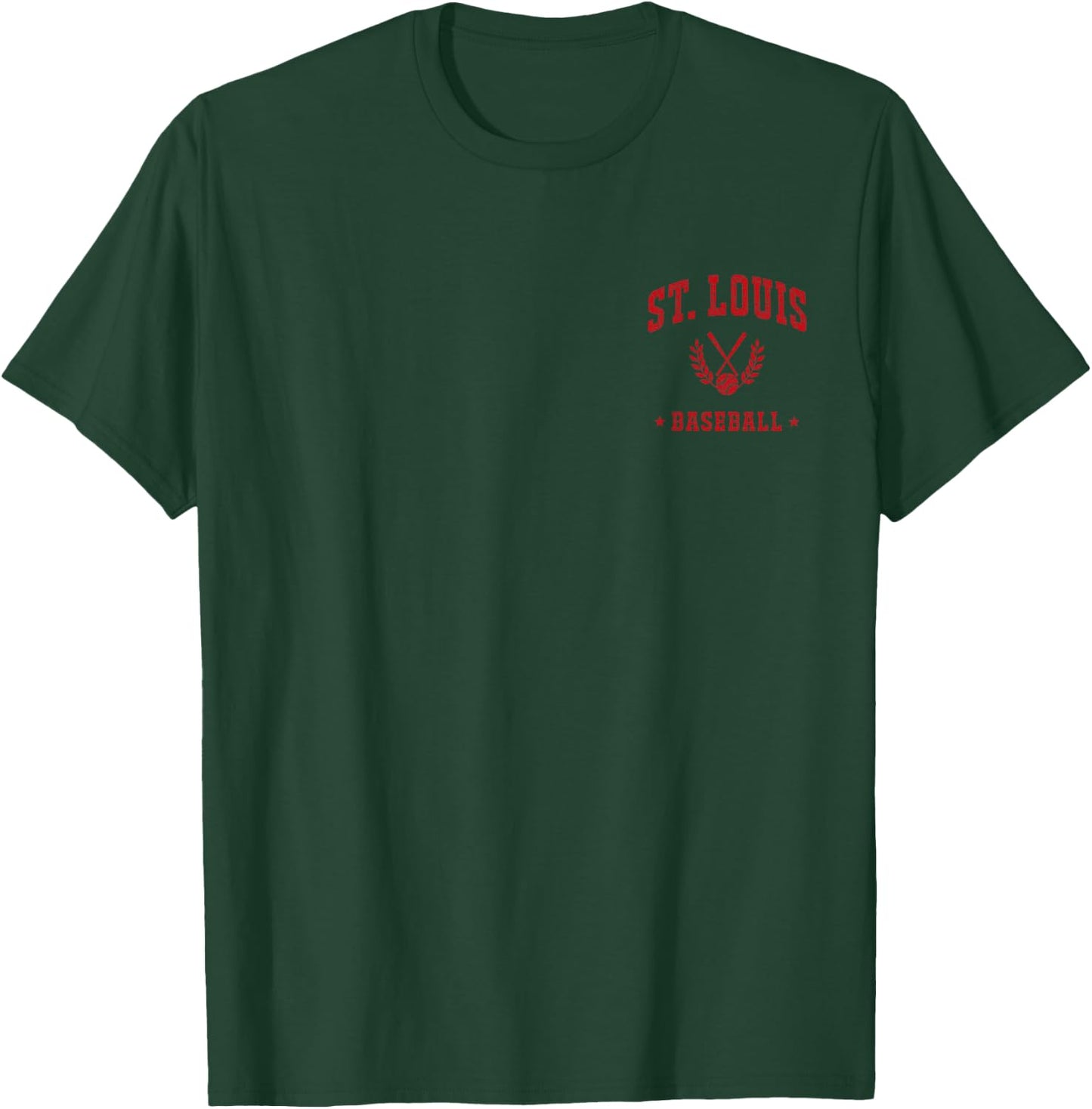 St Louis Baseball Vintage Gameday Retro Baseball Lover T-Shirt - T-Shirt | Forest