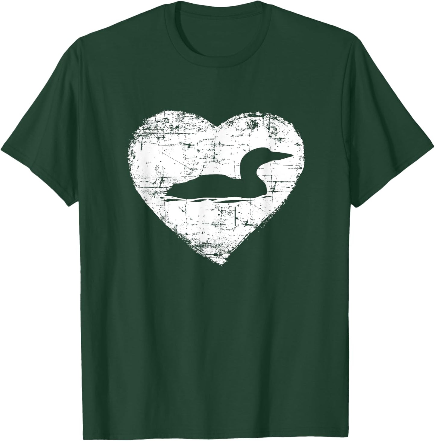 Loon | Love Loons Heart Lake Shirt T-Shirt - T-Shirt | Forest