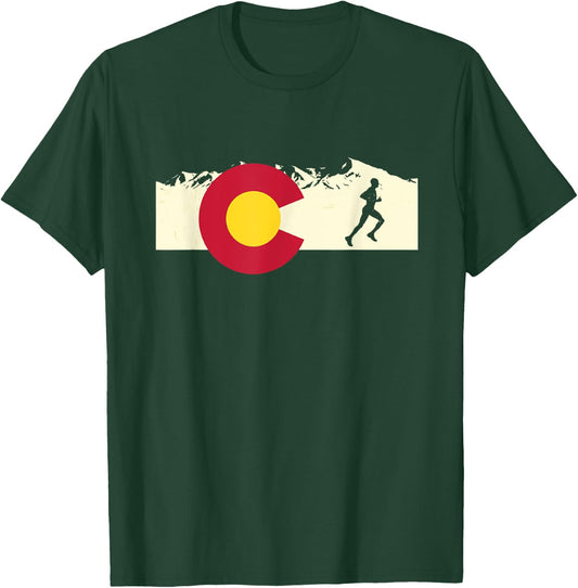 Run Colorado Pride Running Motivation Men's Graphic T-Shirt - T-Shirt | Forest