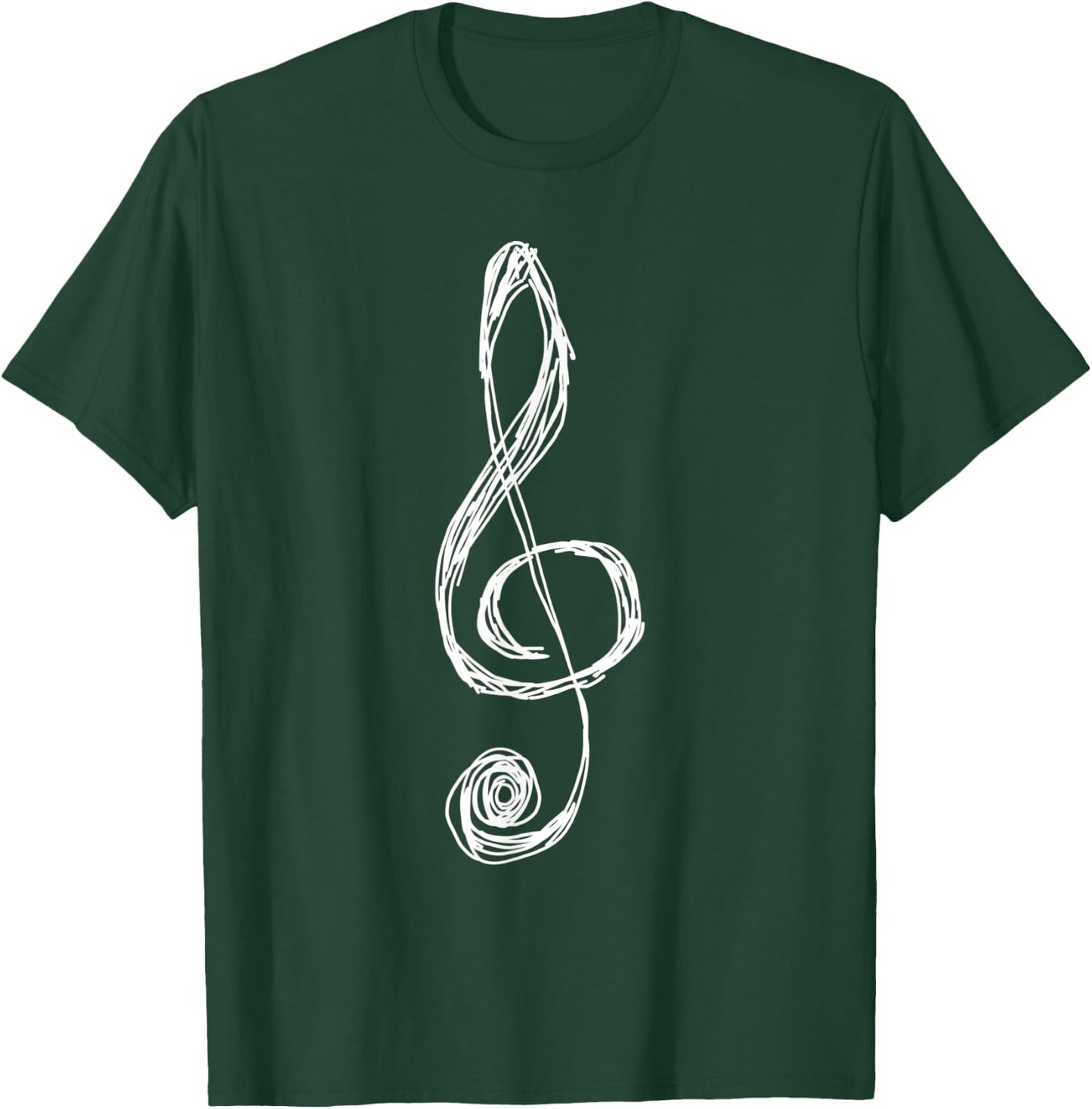 Sketchy G Clef Treble Clef T-Shirt - T-Shirt | Forest