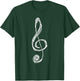 Sketchy G Clef Treble Clef T-Shirt - T-Shirt | Forest