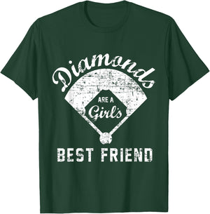 Diamonds are a Girl's Best Friend T Shirt, Softball Mom Gift T-Shirt - T-Shirt | Forest