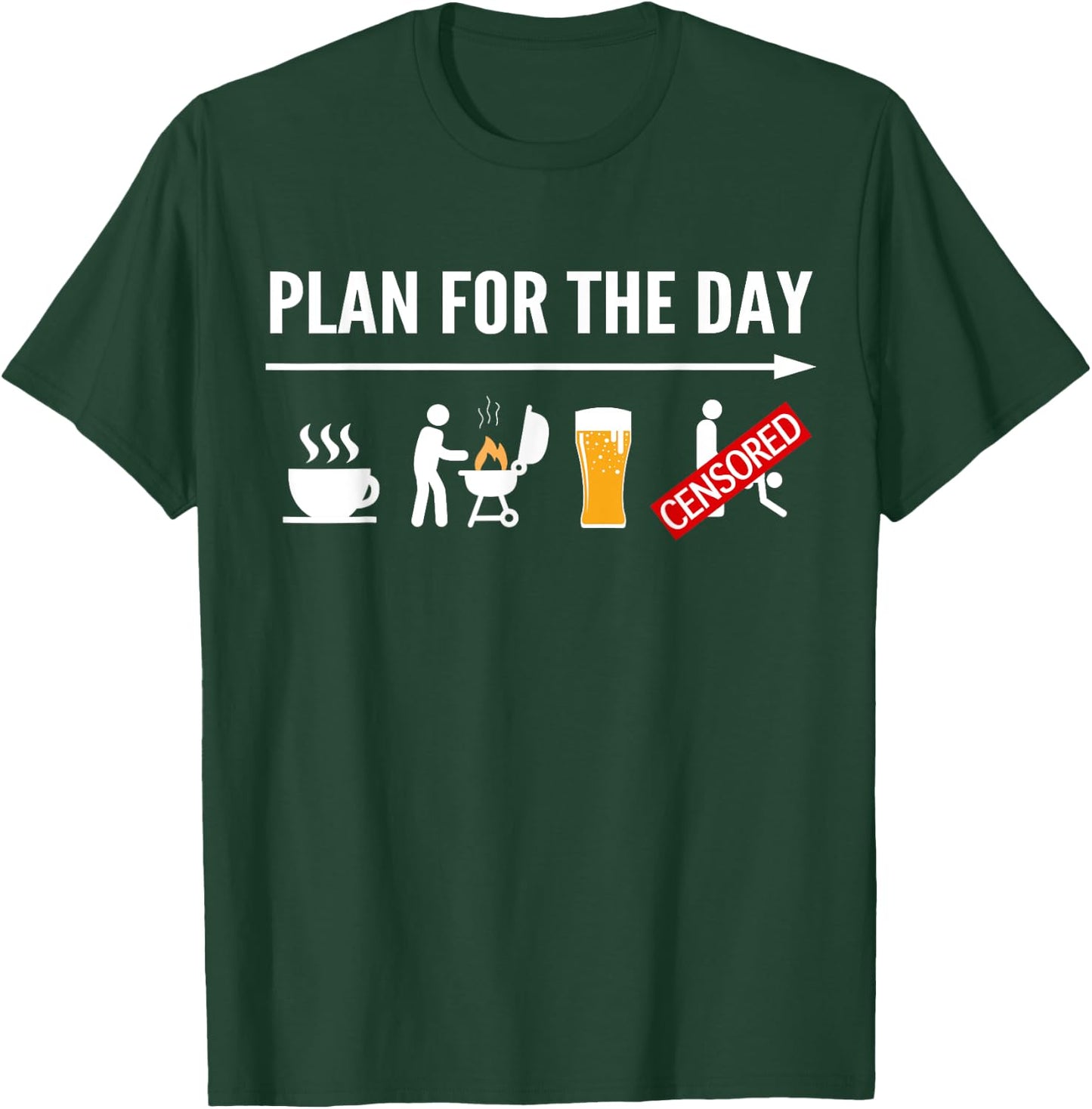Funny BBQ Shirts Coffee, Grilling, Beer Adult Humor T-Shirt - T-Shirt | Forest