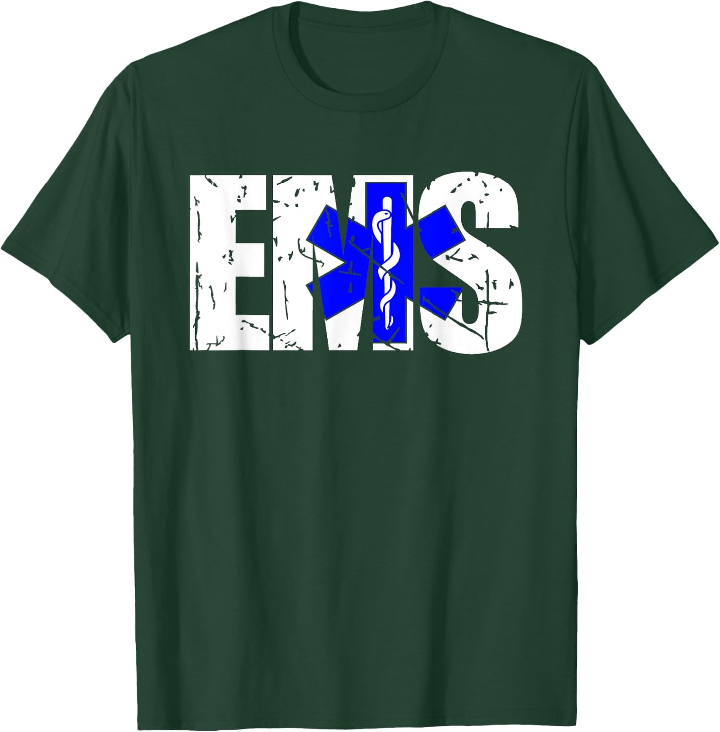 Distressed EMS EMT 911 Rescue Emergency Medical Services T-Shirt - T-Shirt | Forest