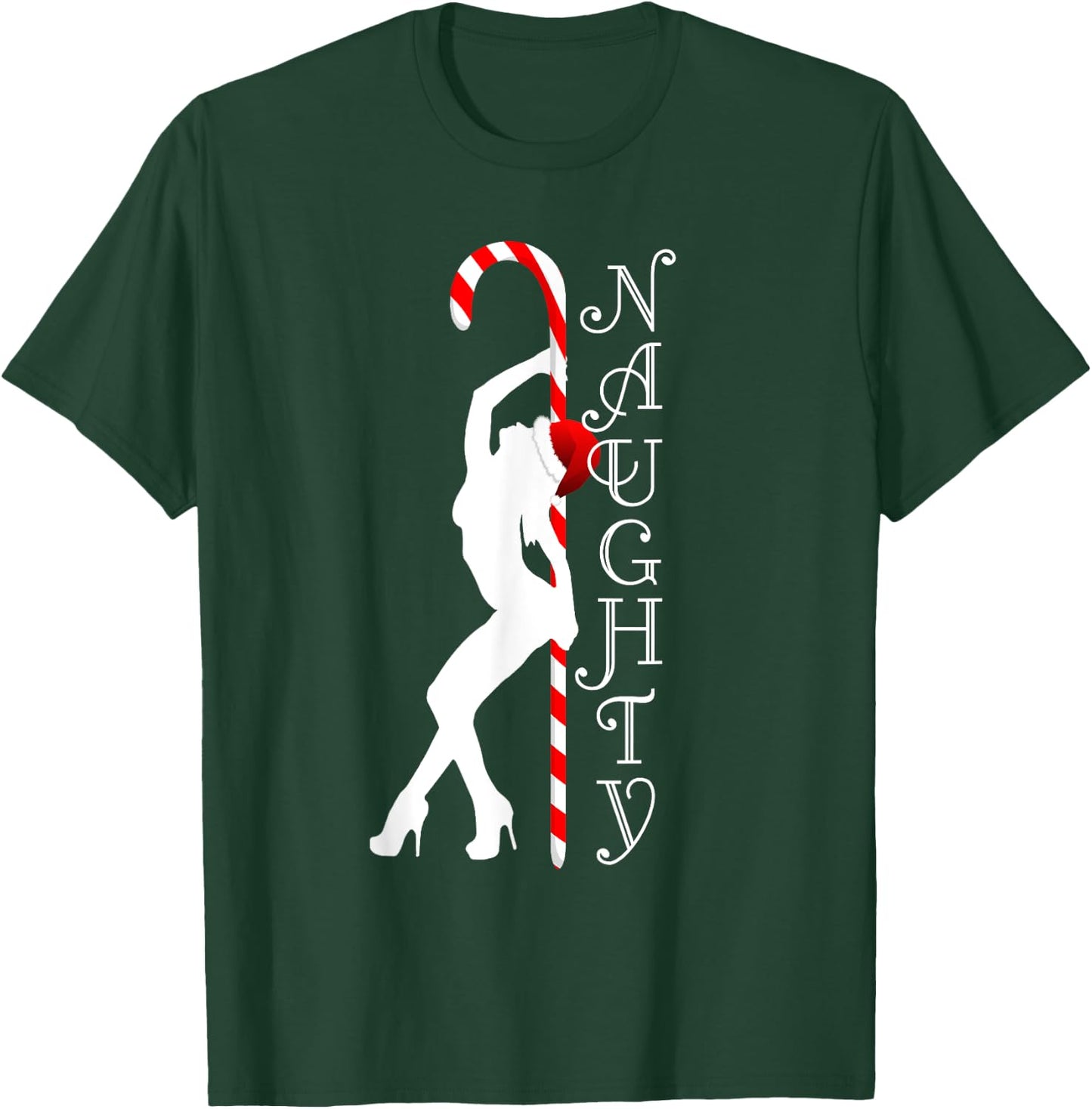 "Naughty Stripper HoHoHo" Funny Ugly Christmas Sweater Party T-Shirt - T-Shirt | Forest