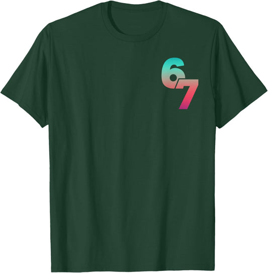 6 7 Graphic Six Seven Vintage 67 Girls Boys Kids T-Shirt - T-Shirt | Forest