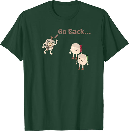 Go Back - Marshmallow Warning Campfire T-Shirt - T-Shirt | Forest