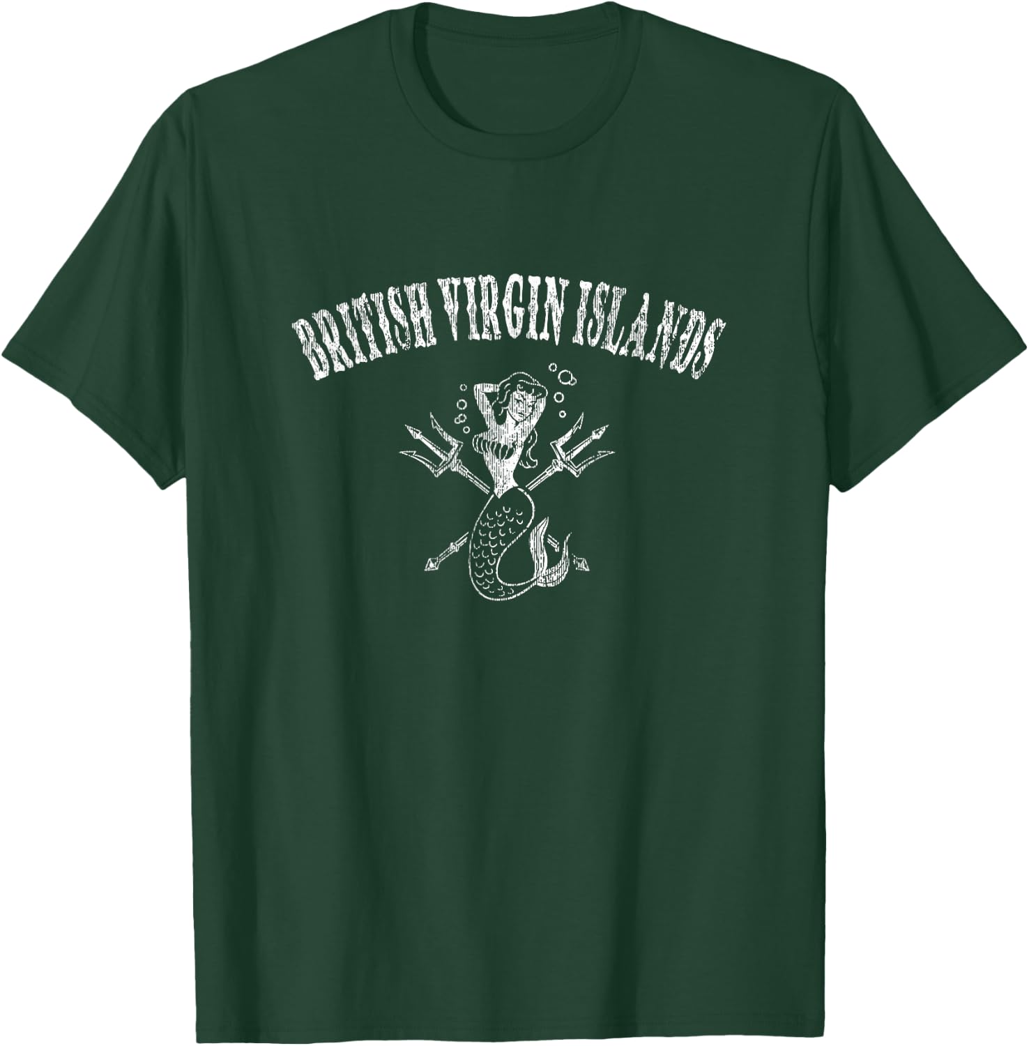 British Virgin Islands Vintage Mermaid Nautical T-Shirt - T-Shirt | Forest