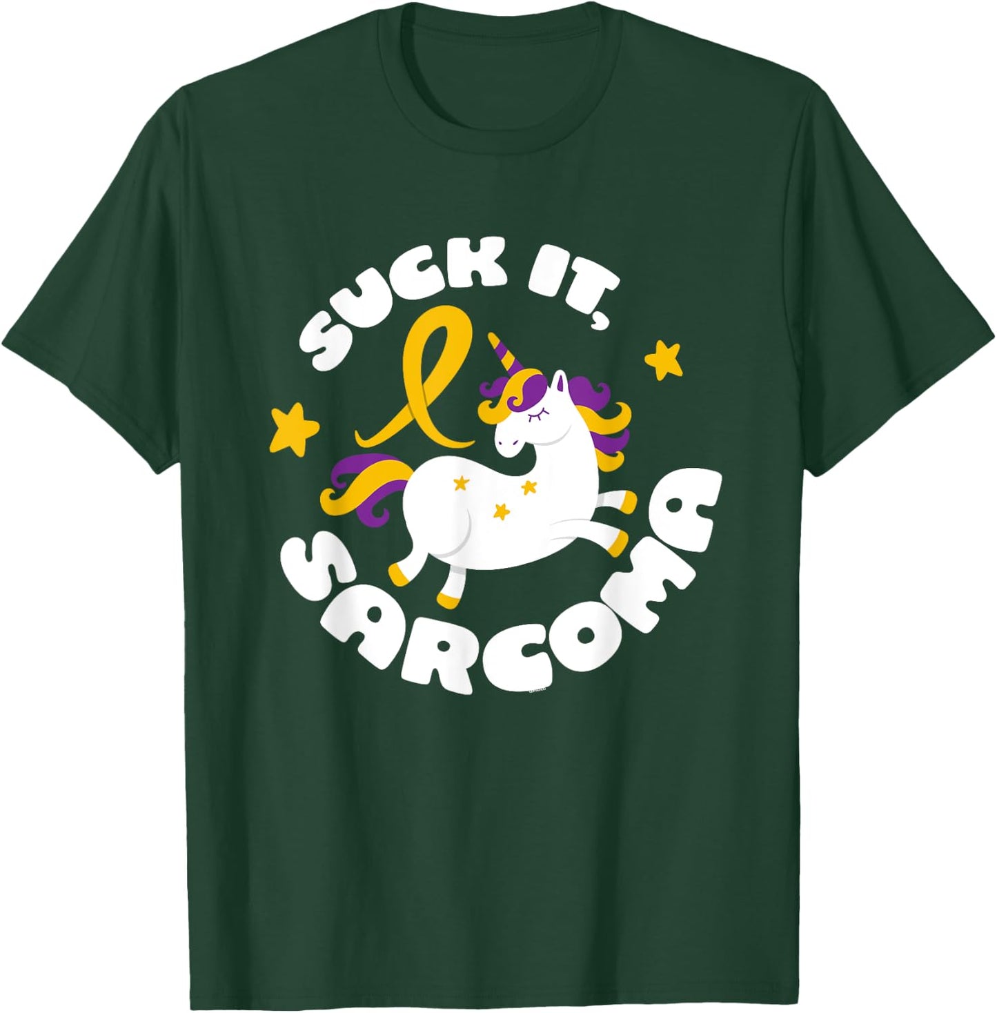 Funny Suck It Sarcoma Cute Unicorn Fighter Survivor T-Shirt - T-Shirt | Forest