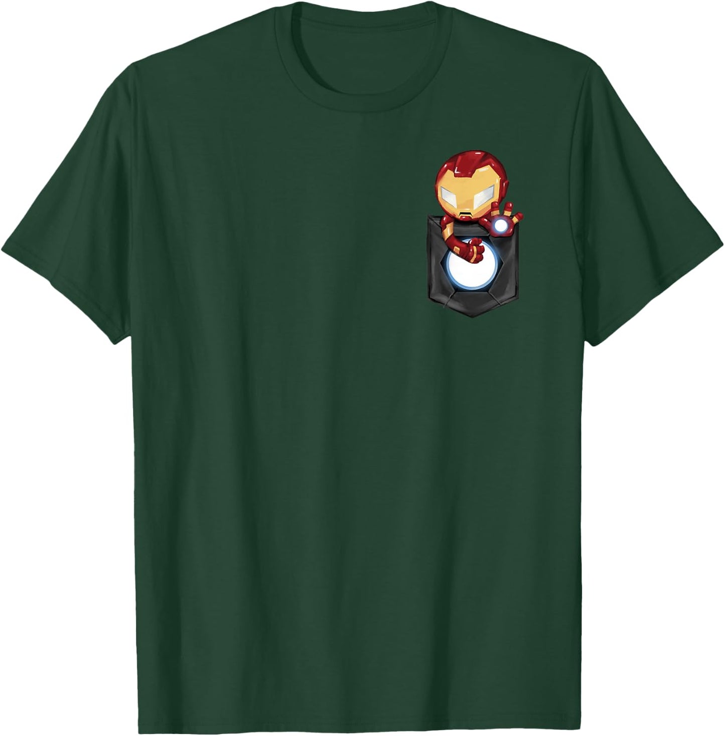Marvel Comic Iron Man Left Chest Pocket Graphic T-Shirt - T-Shirt | Forest