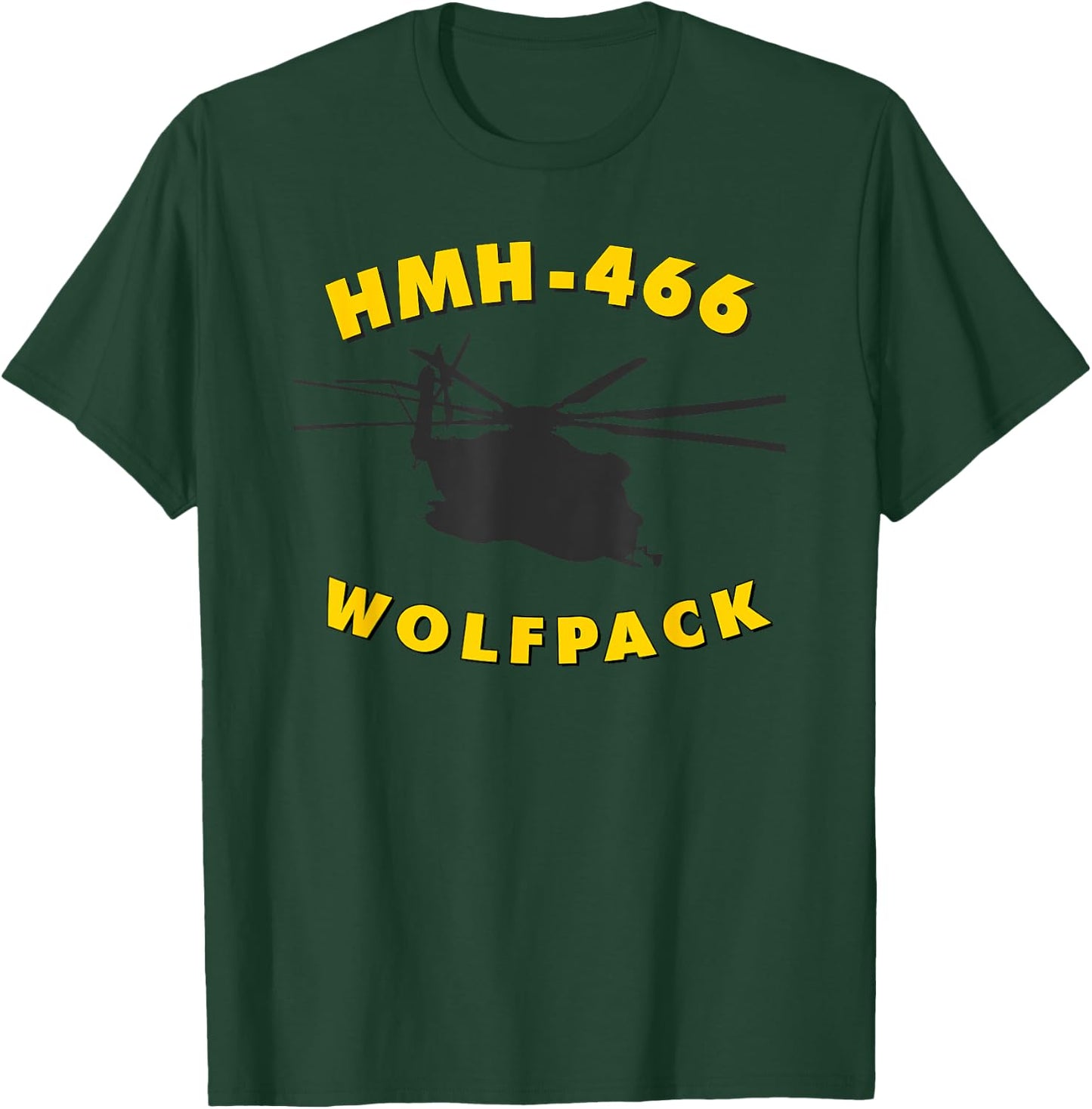 HMH-466 Wolfpack CH-53 Super Stallion Helicopter T-Shirt - T-Shirt | Forest