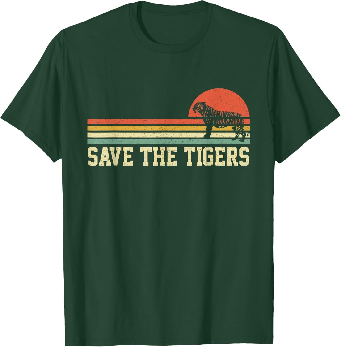 Vintage Save The Tigers T Shirt Gift Tigers Lovers T-Shirt - T-Shirt | Forest