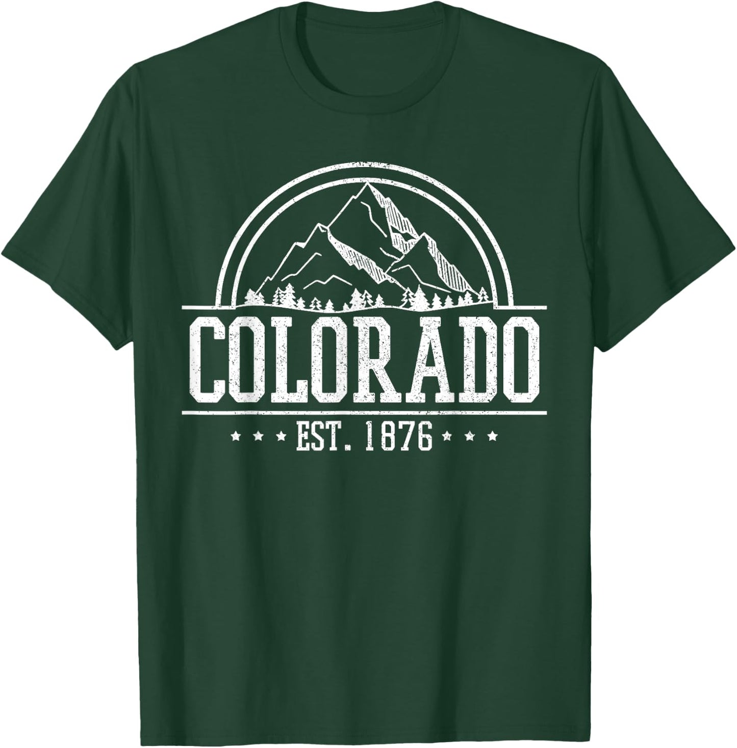Colorado Rocky Mountains Est. 1876 Hiking Outdoor T-Shirt - T-Shirt | Forest
