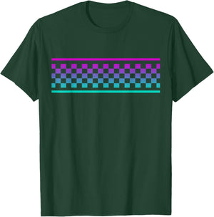 Pink & Blue Checker Pattern Checkerboard Skater Surfer Teens T-Shirt - T-Shirt | Forest