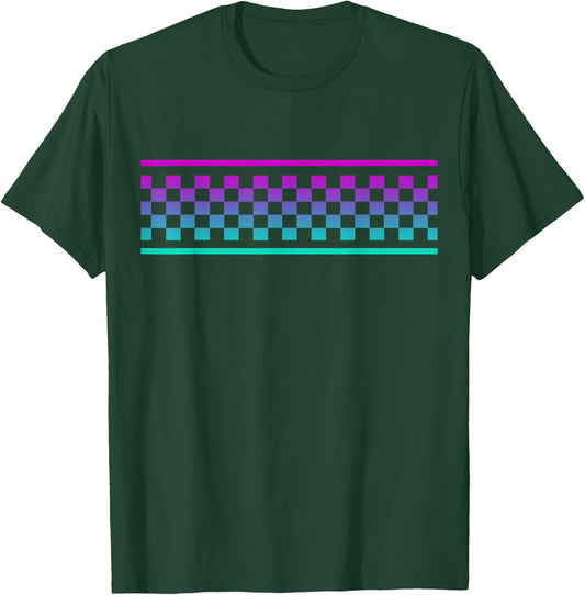 Pink & Blue Checker Pattern Checkerboard Skater Surfer Teens T-Shirt - T-Shirt | Forest