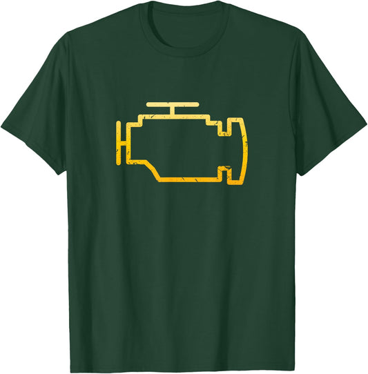 Check Engine Light Funny Mechanic Car T-Shirt - T-Shirt | Forest